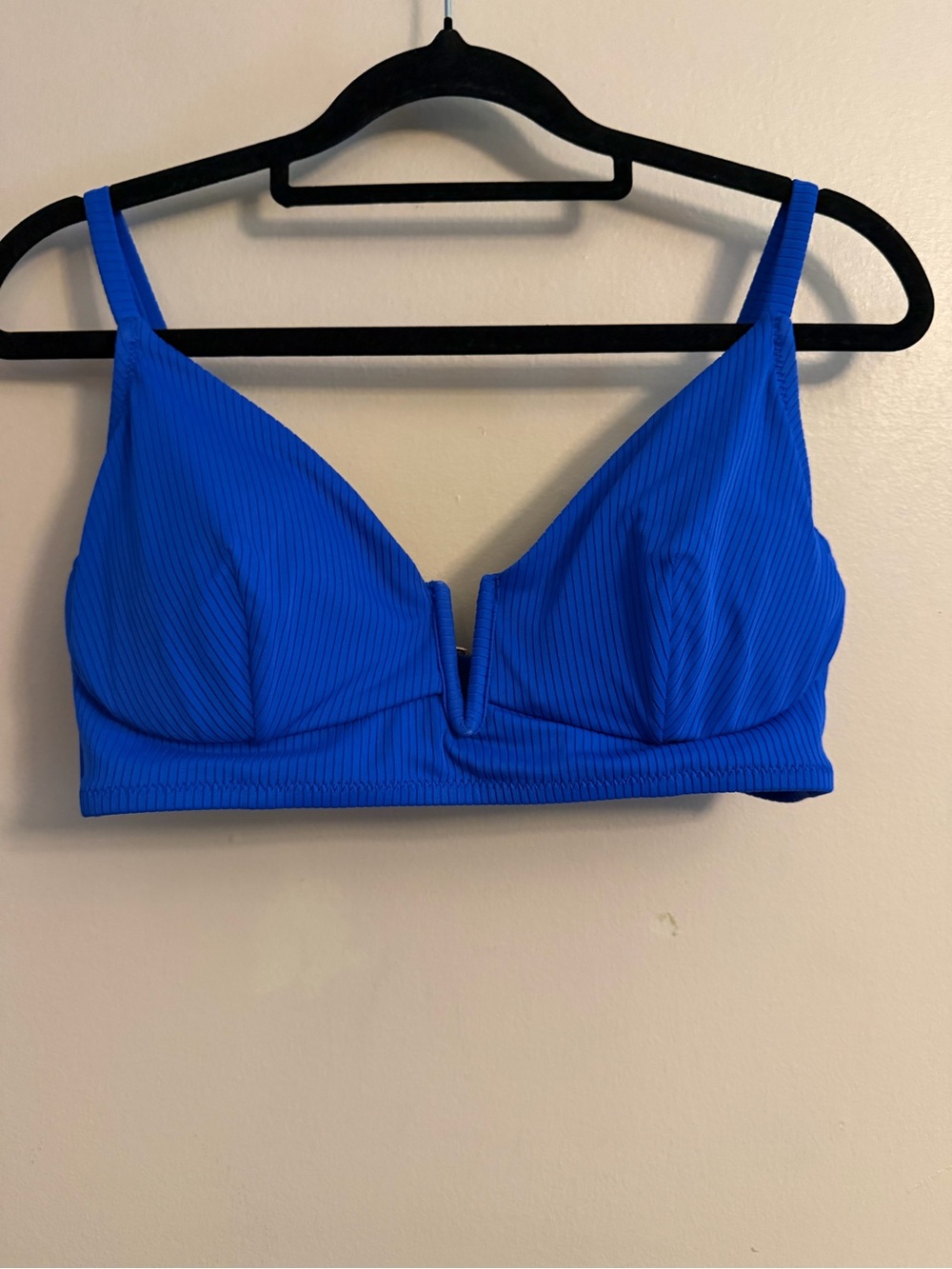 Shade & Shore Electric Blue V-Plunge Ribbed Bikini